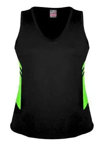 Aussie Pacific Ladies Tasman Singlet 2111 Casual Wear Aussie Pacific Black/Neon Green 4